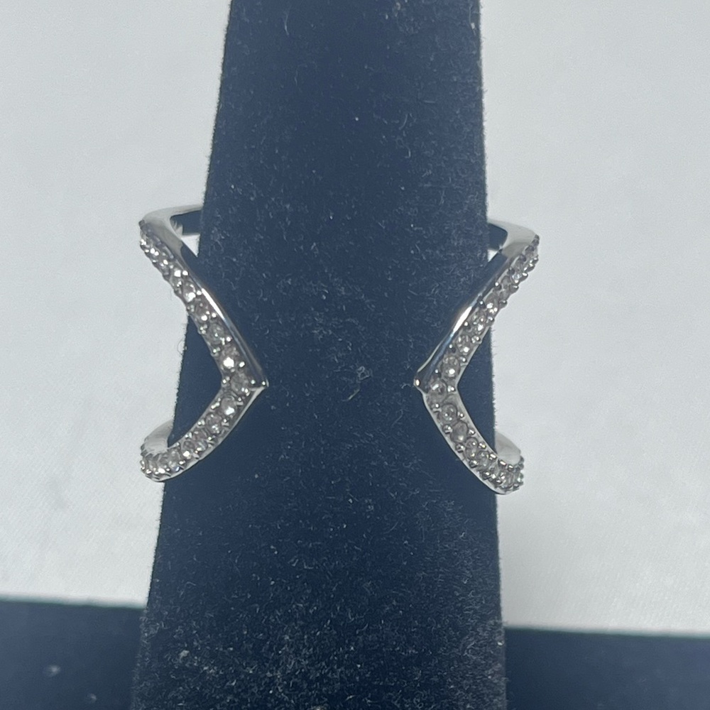 Michael Kors Silver Pavé V-Open Ring